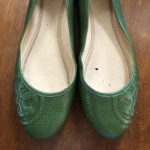 Green Tory Burch flats